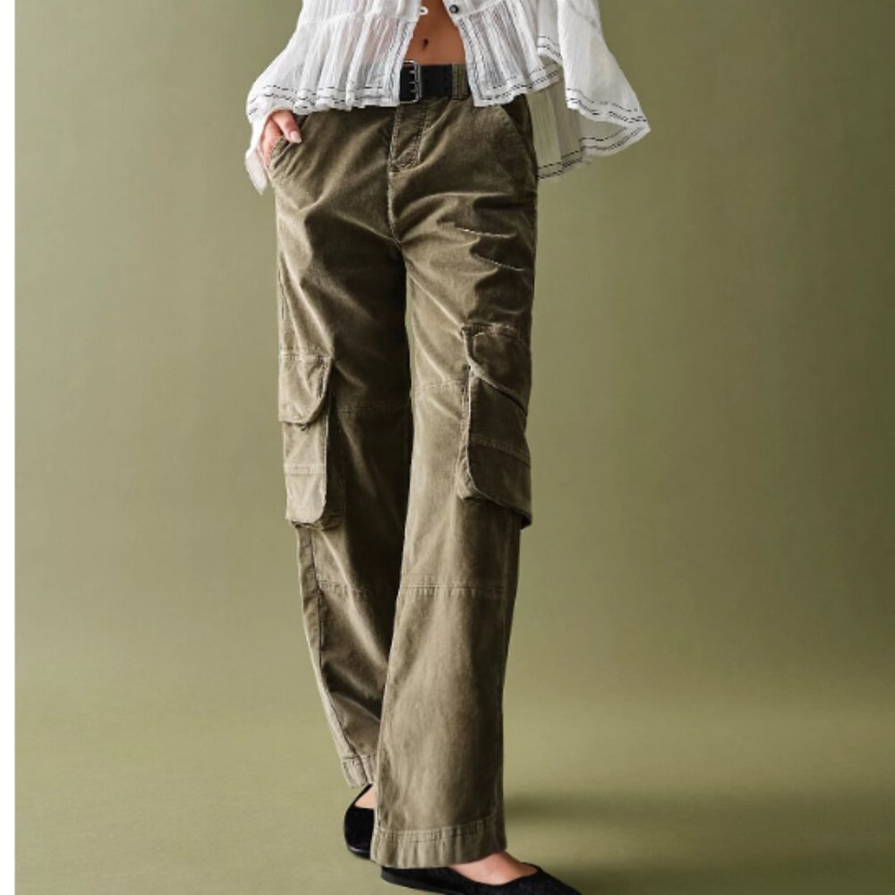 New FREE PEOPLE new Cotton cargo pants 492SN